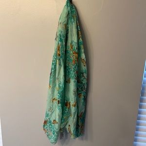 Green Scarf with butterflies